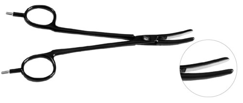 ThermoStapler® kleszczyki do bipolarnego zamykania naczyń, zagięte, gładkie długość 28 cm